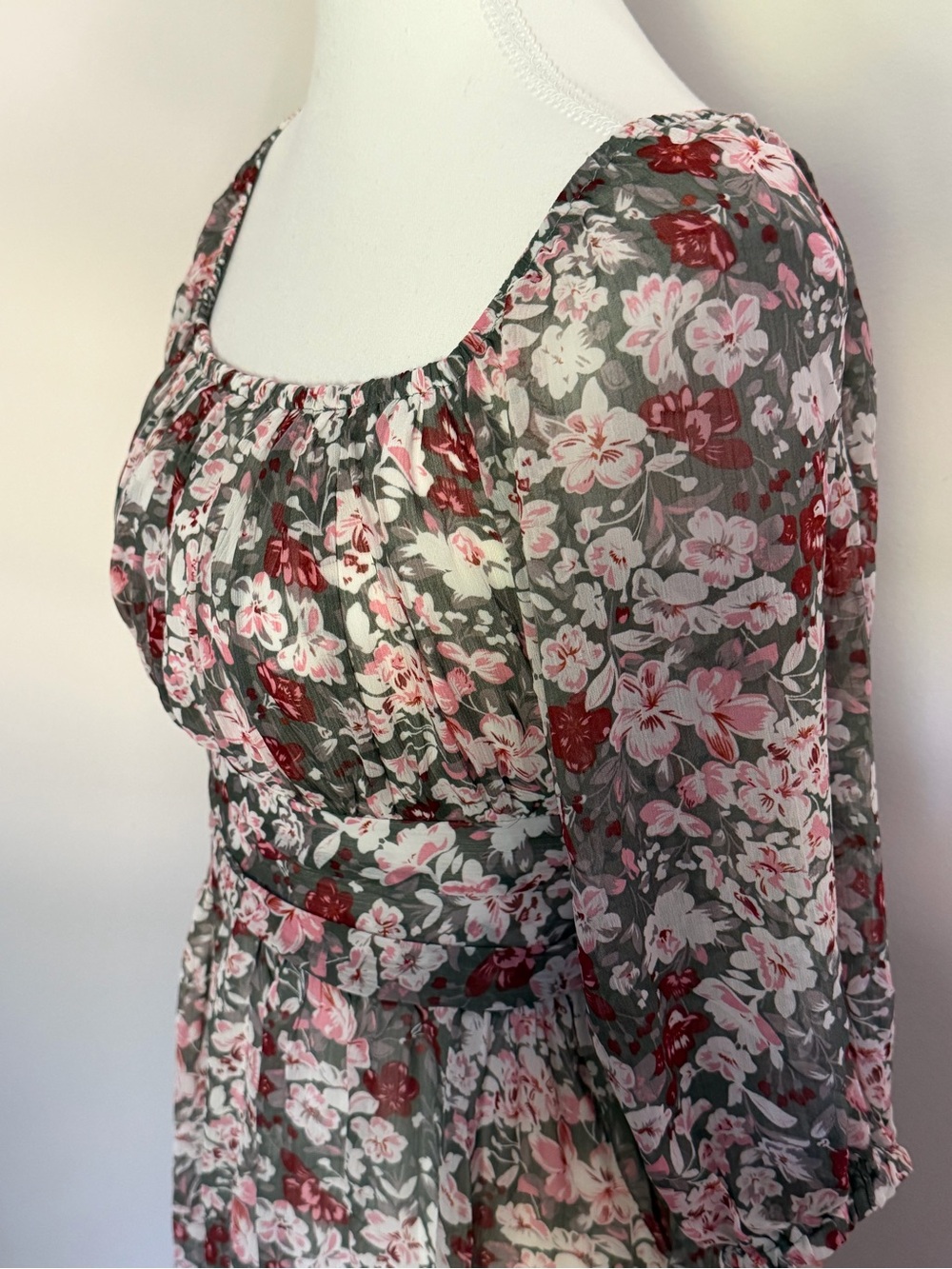 Amazon Floral Mini Dress in Pink and Green - Picture 2 of 4